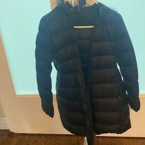 Add down jacket with real fur trim hood. Gently worn in excellent condition.